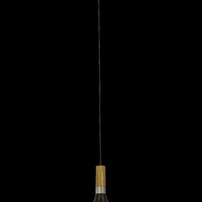 SENSE pendant lamp 42cm, black/wood/chrome