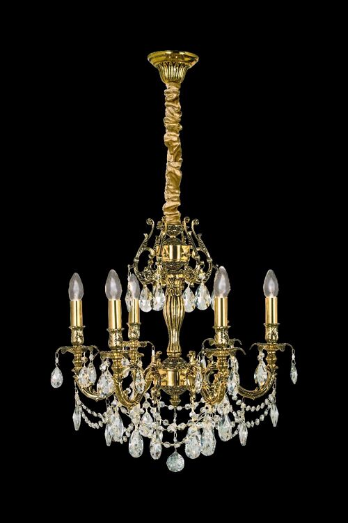 VERSAILLES chandelier 6-arm, gold