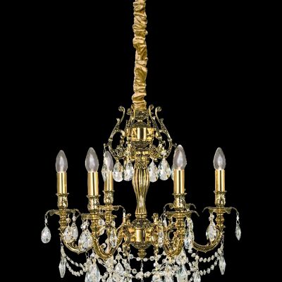 VERSAILLES chandelier 6-arm, gold