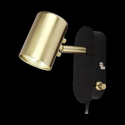 BALDER wall lamp, black/matt brass