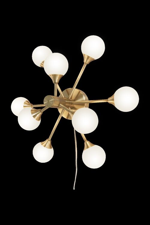 COSMOS wall lamp/ceiling lamp, matt brass/white