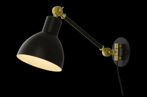 DUBLIN wall lamp, black/matt brass