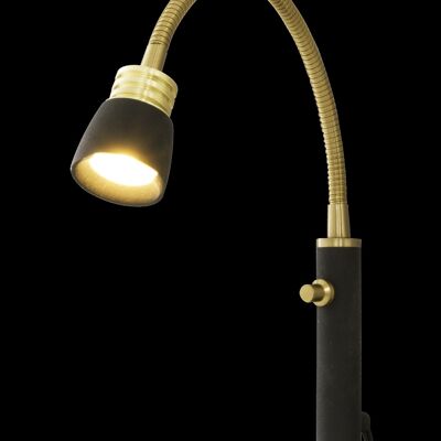 EKETORP bedside lamp, black/matt brass