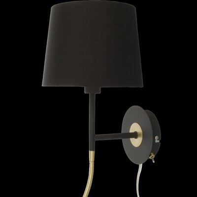 EKETORP wall lamp, black/brass
