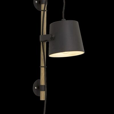 ESPRESSO wall lamp, black/wood