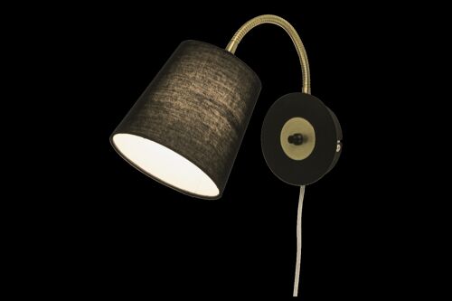 LJUSDAL wall lamp, black/matt brass