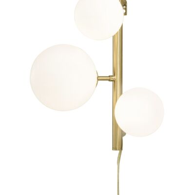 MOLEKYL wall lamp, matt brass/white