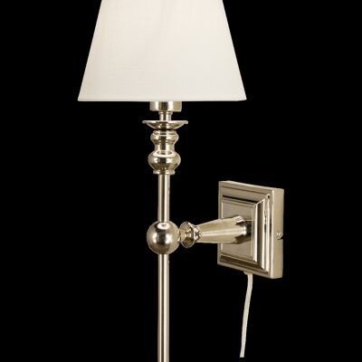 NORA wall lamp, silver/white