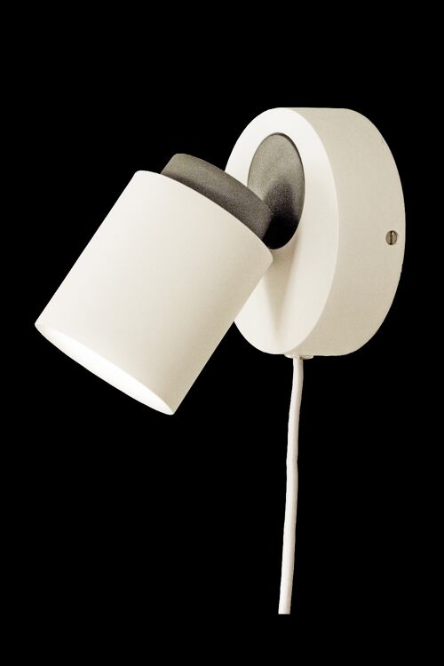 ROLLO 1-SPOT wall lamp, white/grey