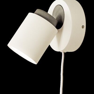 ROLLO 1-SPOT wall lamp, white/grey