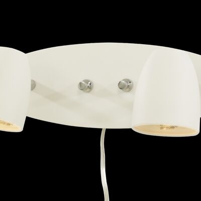 SANDNES wall lamp, 2-light white