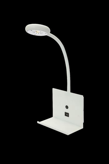 Lampe de lit ZET avec chargeur USB, blanc 1
