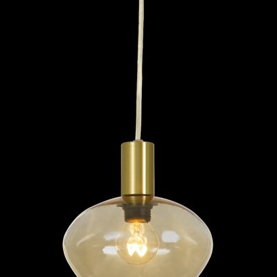 BELL window pendant, matt brass/amber