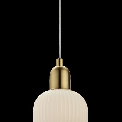 ELIN window pendant, matt brass/white