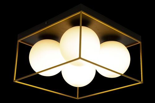 ASTRO ceiling lamp big, black/gold/opal