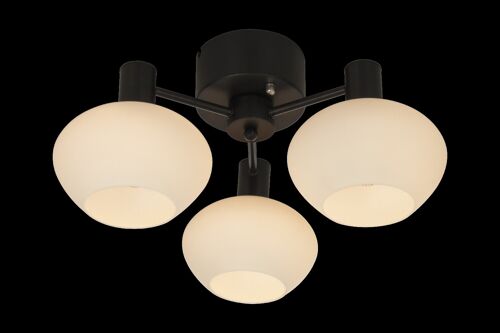 BELL ceiling lamp 3-arm, black/white