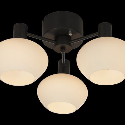 BELL ceiling lamp 3-arm, black/white