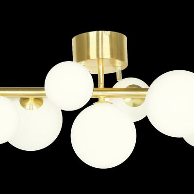 MOLEKYL ceiling lamp, matt brass/white
