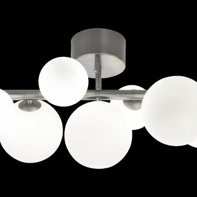 MOLEKYL ceiling lamp, pewter/white