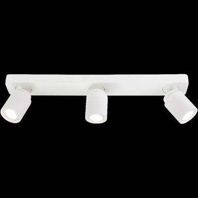 ROLLO ceiling spotlight 3-light bar, matt white