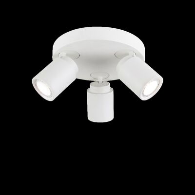 ROLLO ceiling spotlight 3-light round, matt white