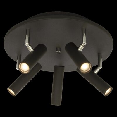 ARTIC ceiling spotlight 5-light plate, black