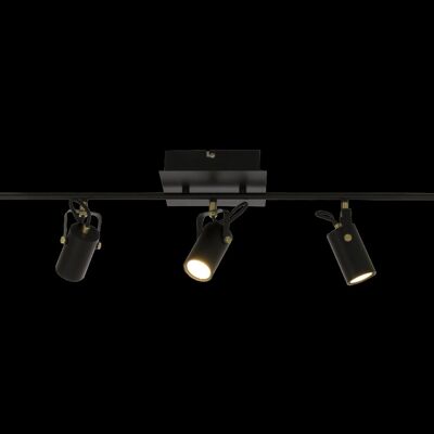 CILINDRO ceiling spotlight 5-light,black/matt bras