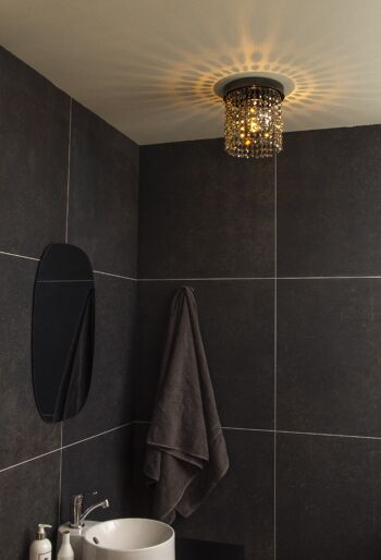 CLAUDIA plafonnier salle de bain, chrome noir / fumé 2