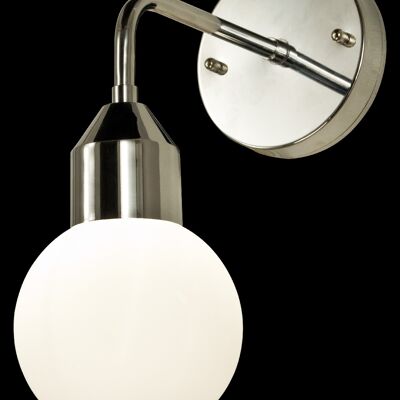 FLORENS wall lamp bathroom, chrome/opal