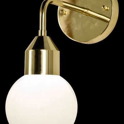 FLORENS wall lamp bathroom, brass/opal