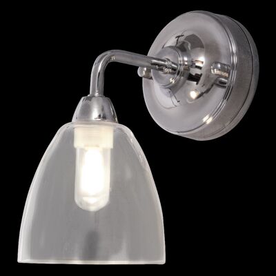 LAGO wall lamp bathroom, chrome/clear