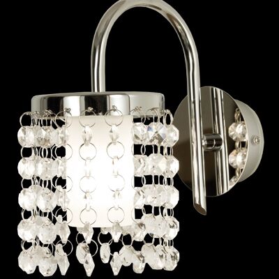 TERESA wall lamp bathroom, chrome/clear