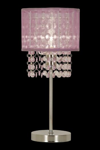 Lampe de table VENDELA, chrome / violet