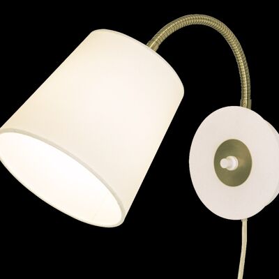 LJUSDAL wall lamp, white/matt brass