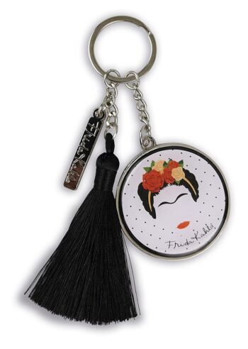 Porte-clés disque minimaliste Frida Kahlo 3