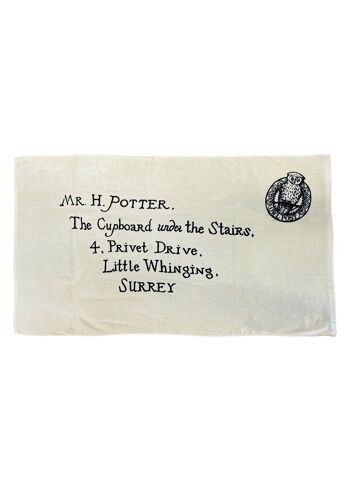 Serviette lettre d'acceptation Harry Potter (devant avec tampon) 75 x 150cm 4