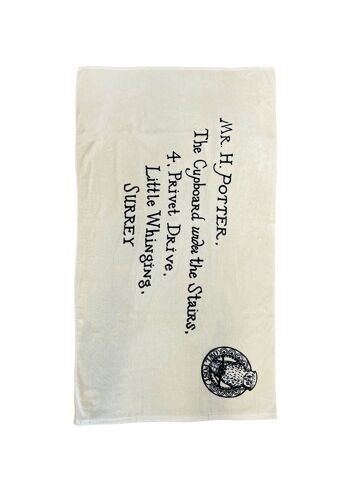 Serviette lettre d'acceptation Harry Potter (devant avec tampon) 75 x 150cm 6