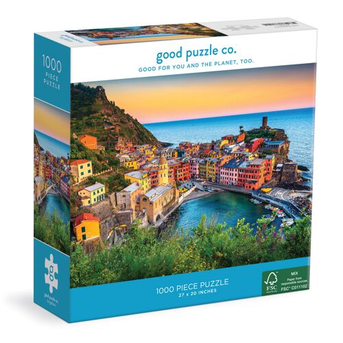 1000 stukjes puzzel/zonsondergang bij Cinque Terre