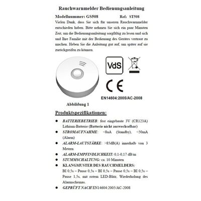 LED ceiling light "Pisa" with smoke detector