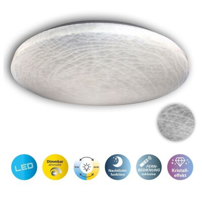 LED ceiling light "Polaris" d: 48cm crystal effect