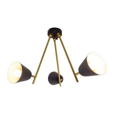 3-lamp "Triton" ceiling light, black