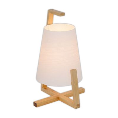 Lámpara de mesa de bambú con pantalla de plástico "Shoji"