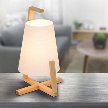 Lampe de table en bambou avec abat-jour en plastique "Shoji" 4