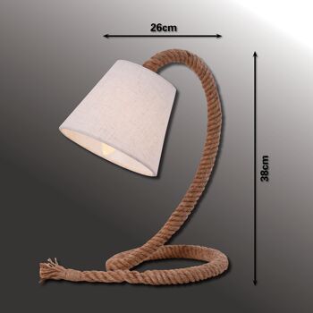 Lampe de table avec abat-jour textile "Rope" I 3