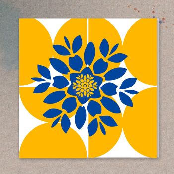 Carte de voeux, imprimés bleus - Azulejo numéro 1 3