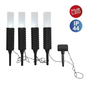 Lot de 4 piquets de sol extérieur LED 2