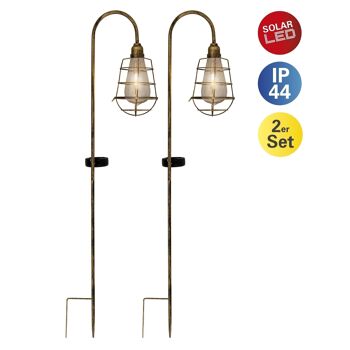 Set de 2 piquets de sol solaires décoratifs LED h:76.5cm 1