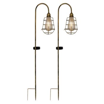 Set de 2 piquets de sol solaires décoratifs LED h:76.5cm 2