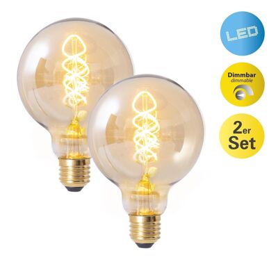 Set of 2 LED bulbs E27/5W d: 12.5cm