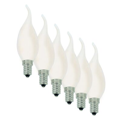 Lot de 6 bougies LED "coup de vent" E14